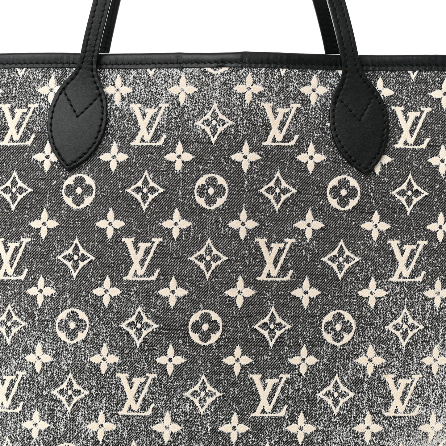 Denim Monogram Jacquard Neverfull MM  Grey