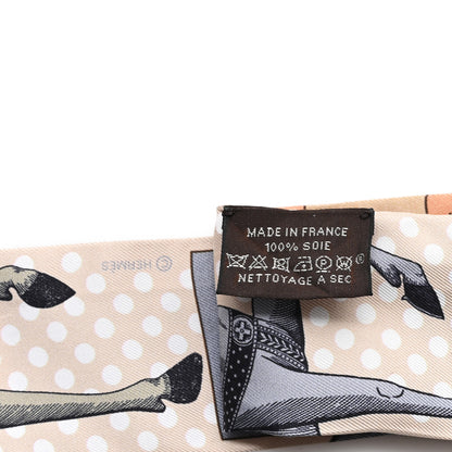 Hermes Silk Cavalier En Formes Twilly Beige Gris Terraco 3 of 4
