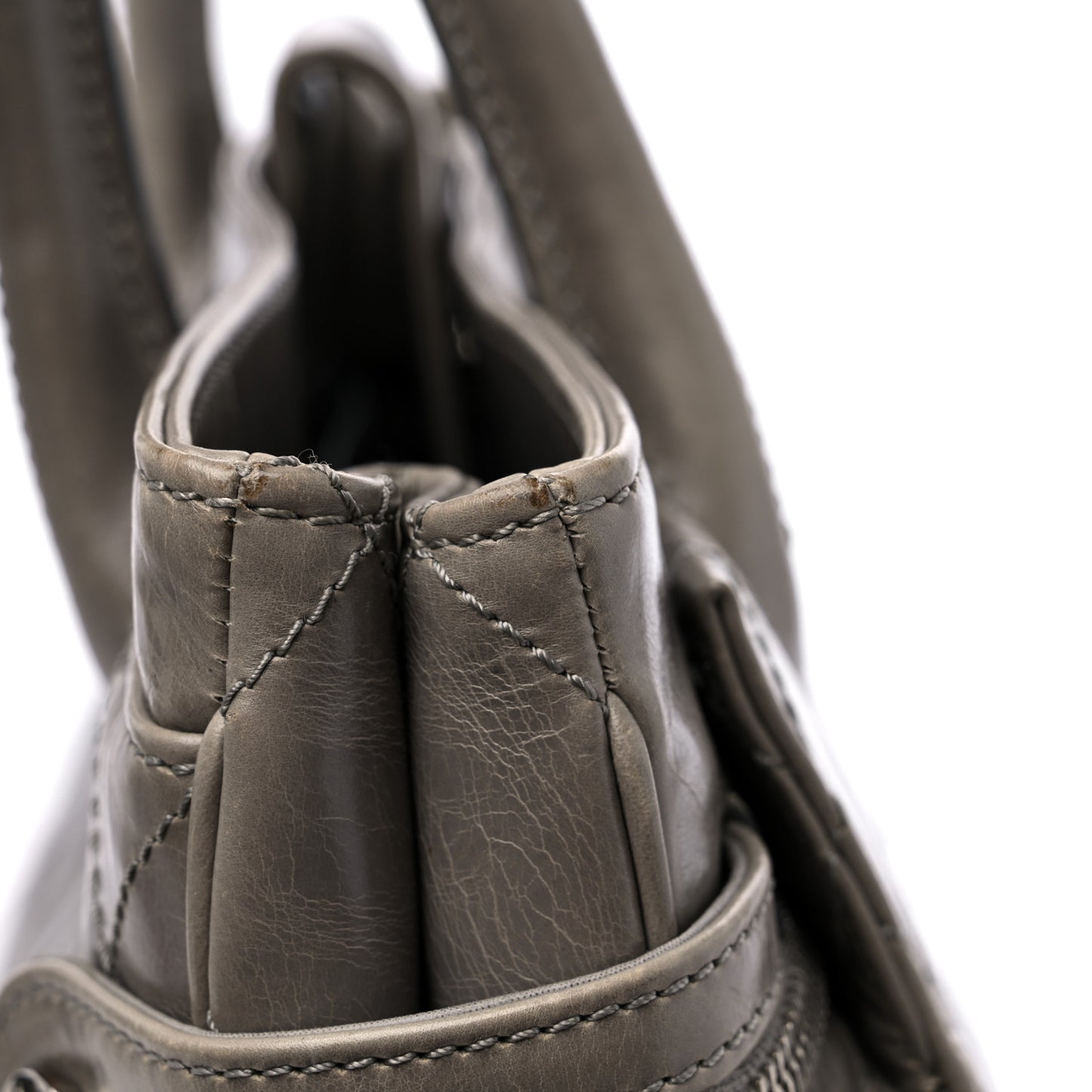 Glazed Calfskin Small New Portobello Grey