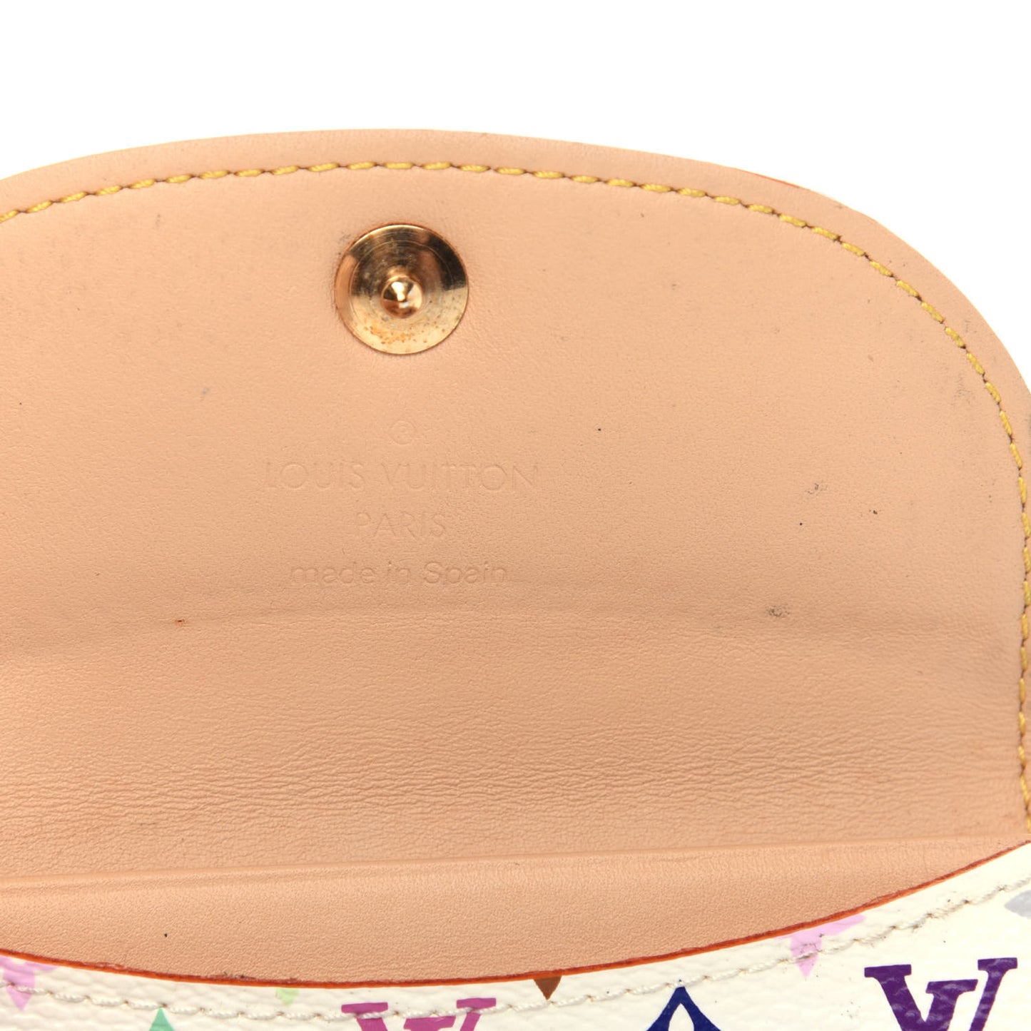 Monogram Multicolor Business Card Holder White
