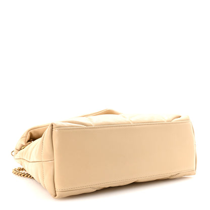 Saint Laurent Lambskin Quilted Small Loulou Puffer Monogram Chain Satchel Avorio 4 of 9