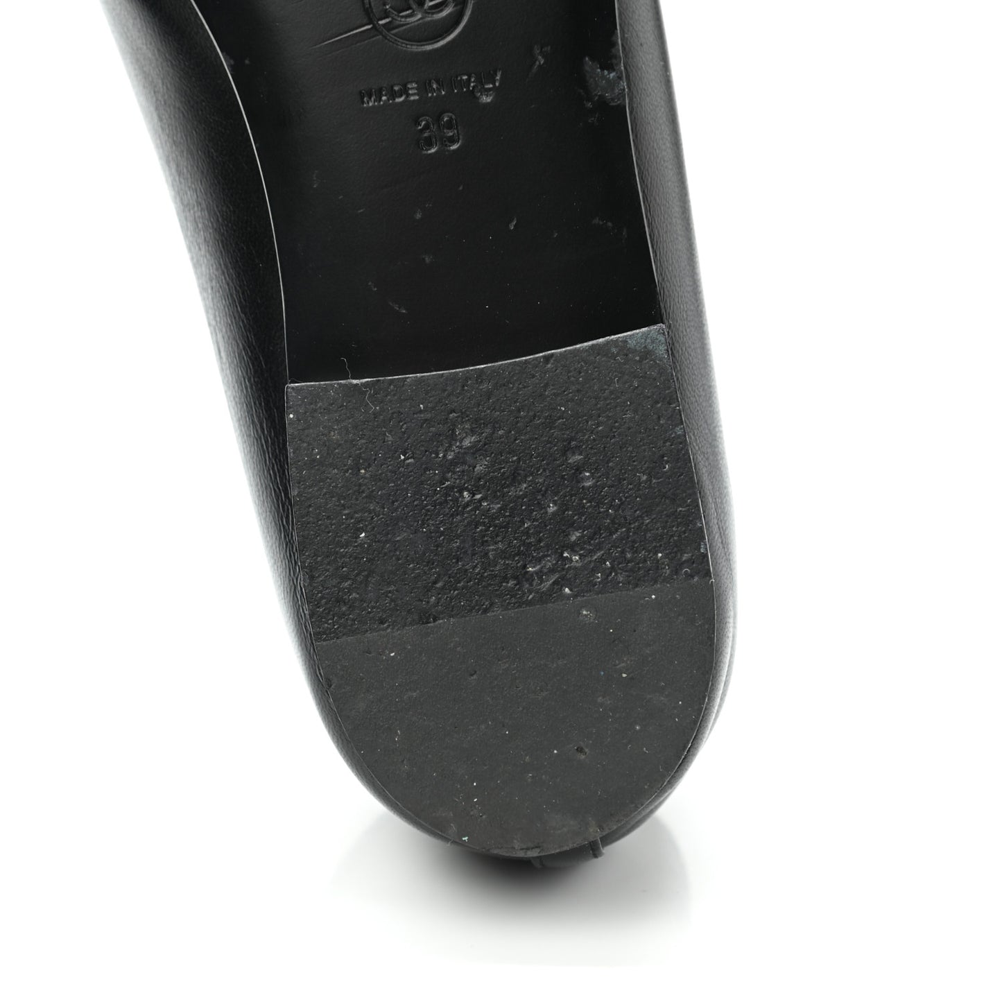 Lambskin Patent Cap Toe Ballerina Flats 39 Black