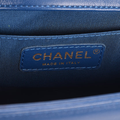 Chanel Calfskin Chevron Quilted Small Boy Flap Blue 6 of 10