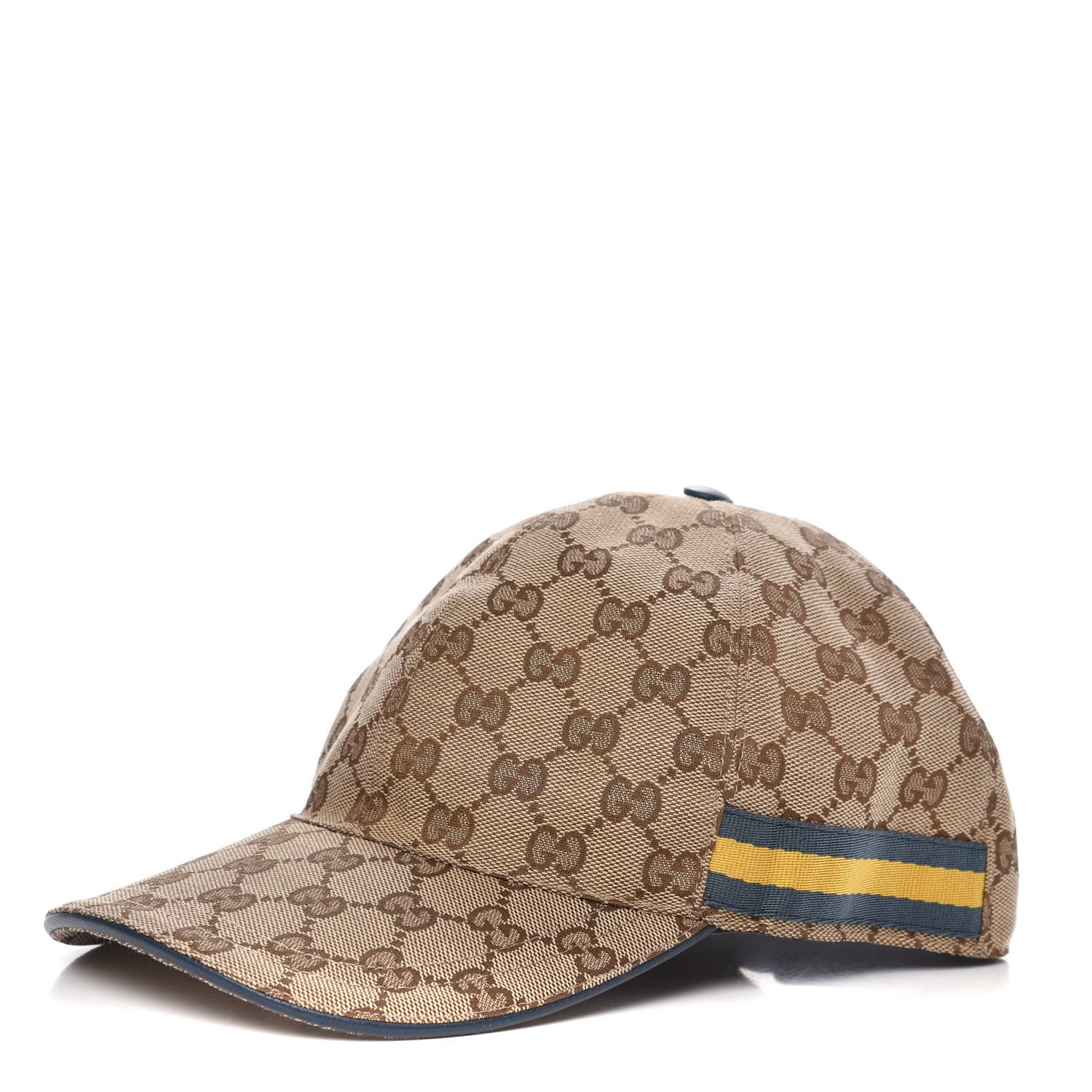 Gucci Monogram Web Baseball Hat M Beige Ebony Blue 1 of 6