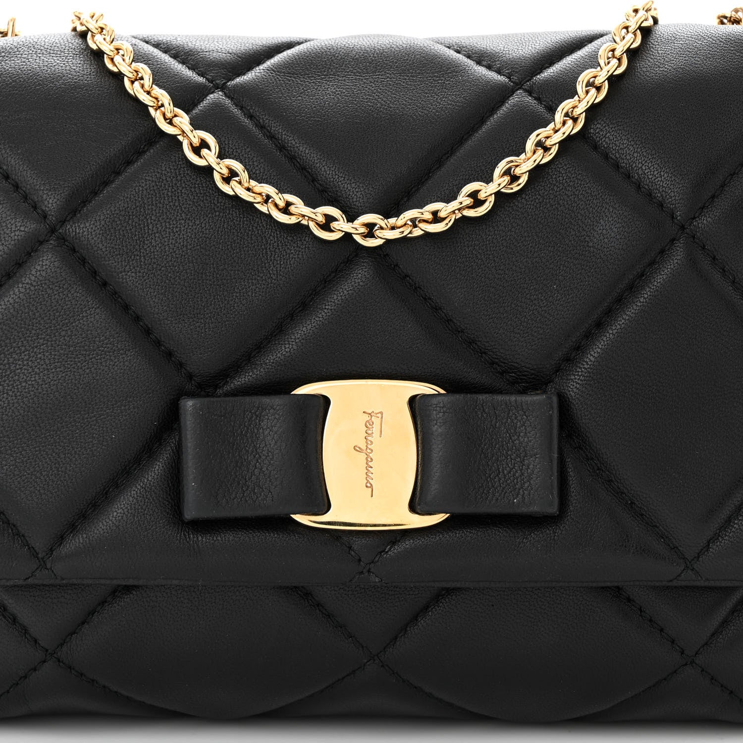 Salvatore Ferragamo Nappa Quilted Ginny Crossbody Black 7 of 9