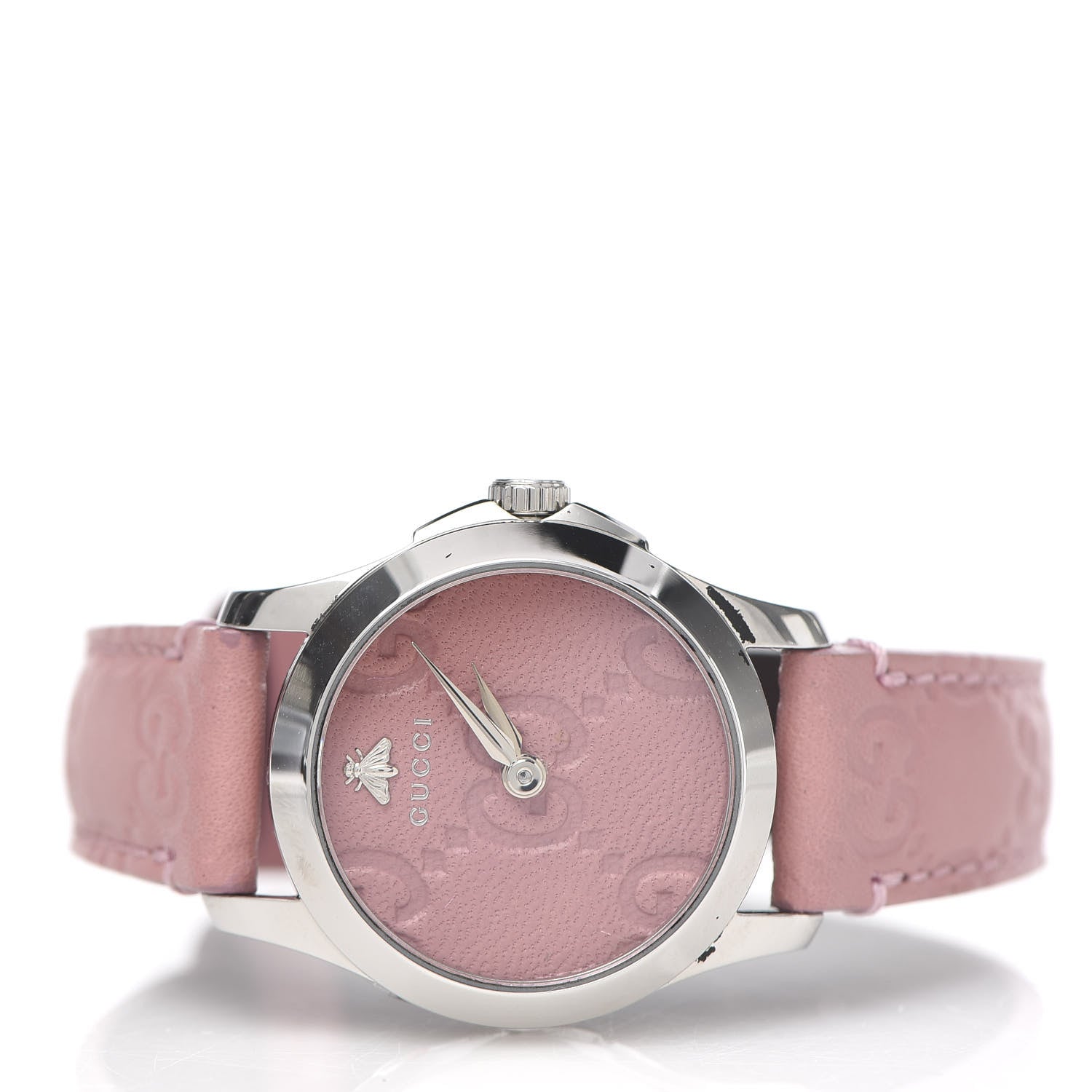 Gucci Stainless Steel Calfskin 27mm G-Timeless Quartz Watch Pink 3 of 8