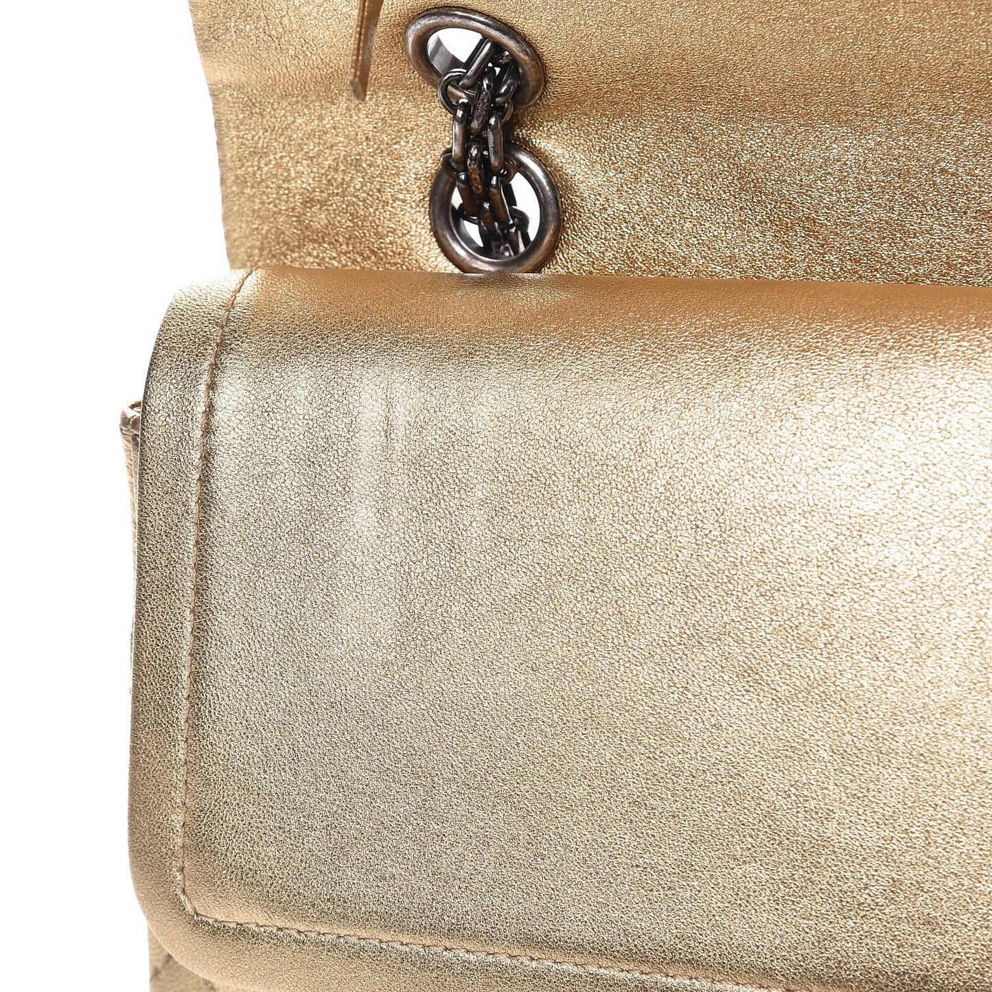 Metallic Lambskin Quilted 2.55 Reissue 227 Flap Gold