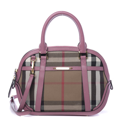 Burberry Bridle Calfskin House Check Small Orchard Bowling Bag Pink 1 of 13
