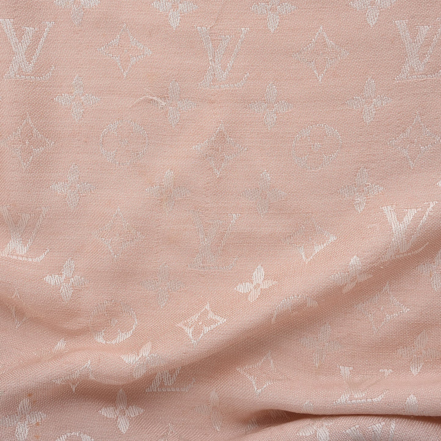 Silk Wool Monogram Shawl Rose
