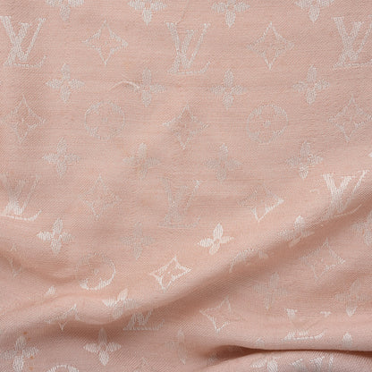 Louis Vuitton Silk Wool Monogram Shawl Rose 6 of 11