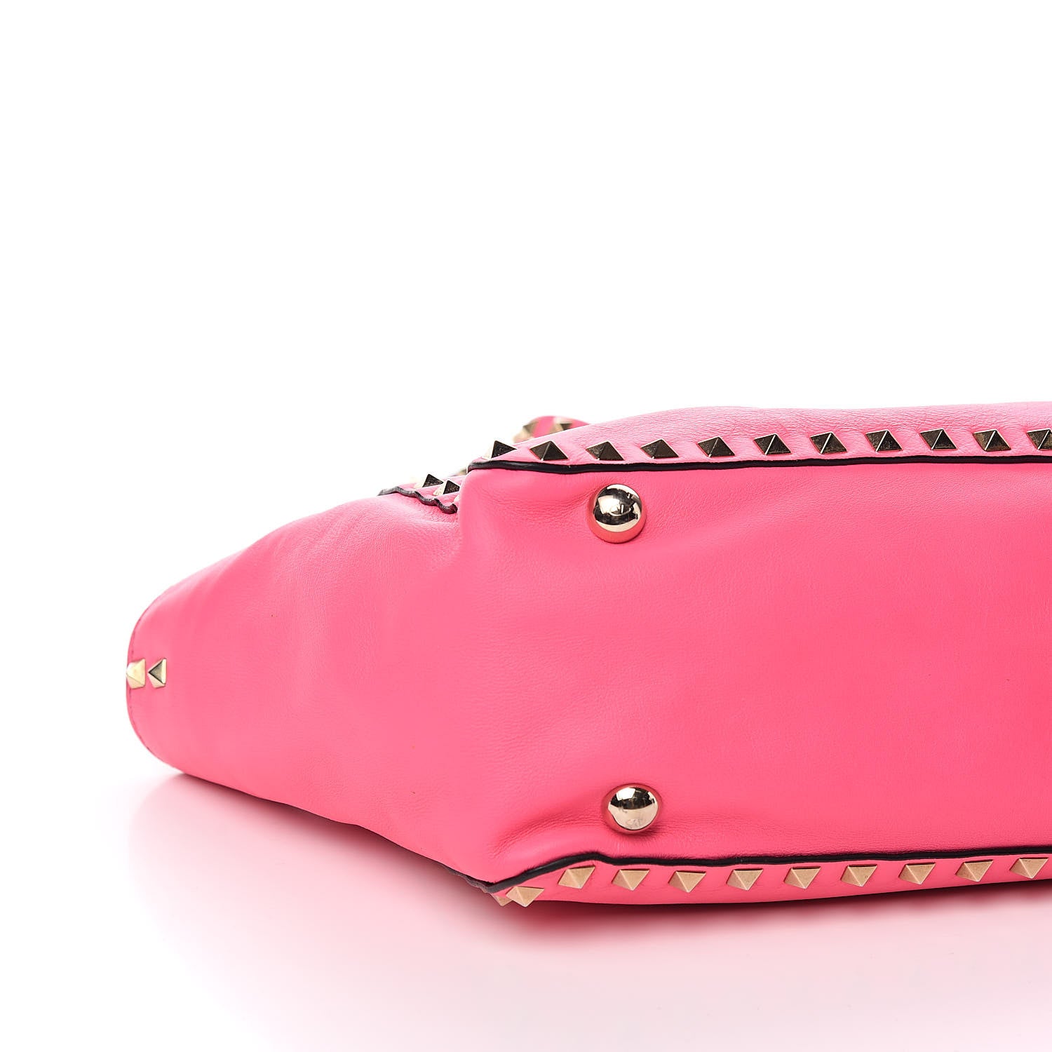 Valentino Garavani Vitello Small Rockstud Tote Fuxia Fluo 8 of 10