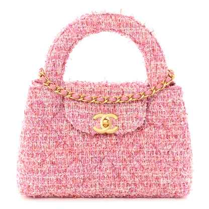 Chanel Tweed Quilted Nano Kelly Shopper Pink 1 of 11