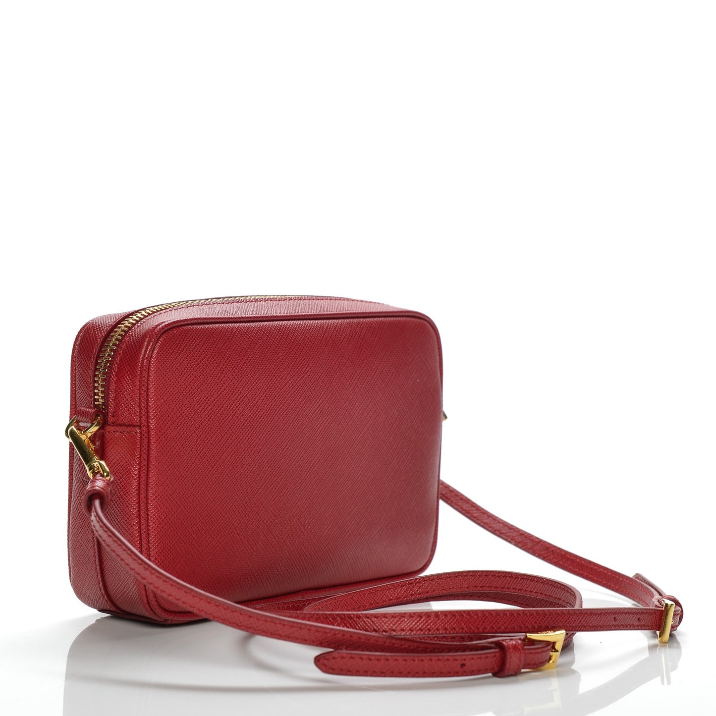 Saffiano Mini Camera Crossbody Bag Fuoco