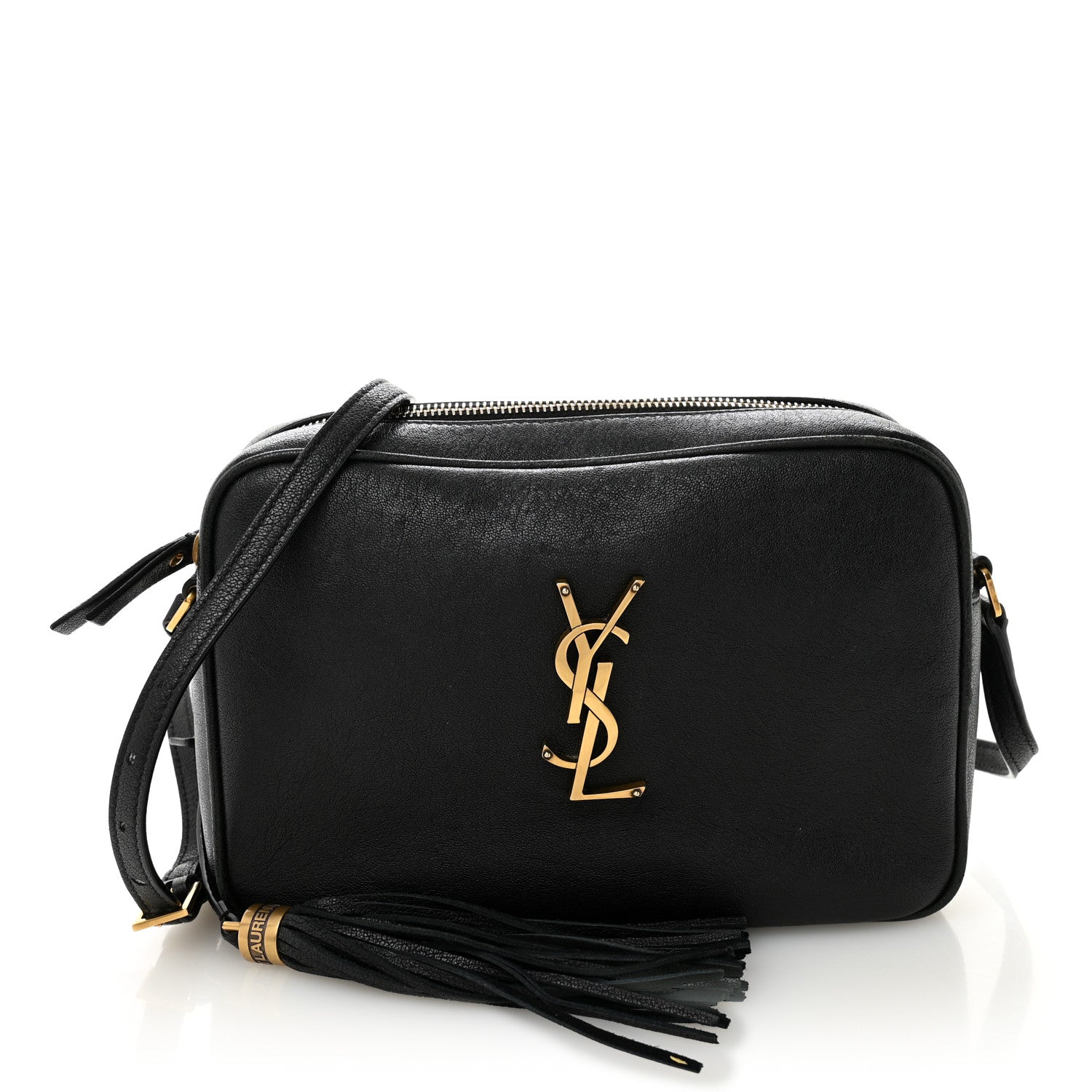 Saint Laurent Grained Lambskin Monogram Lou Camera Bag Black 1 of 12