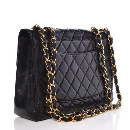 Chanel Lambskin Quilted Jumbo Single Flap Black 3 of 16