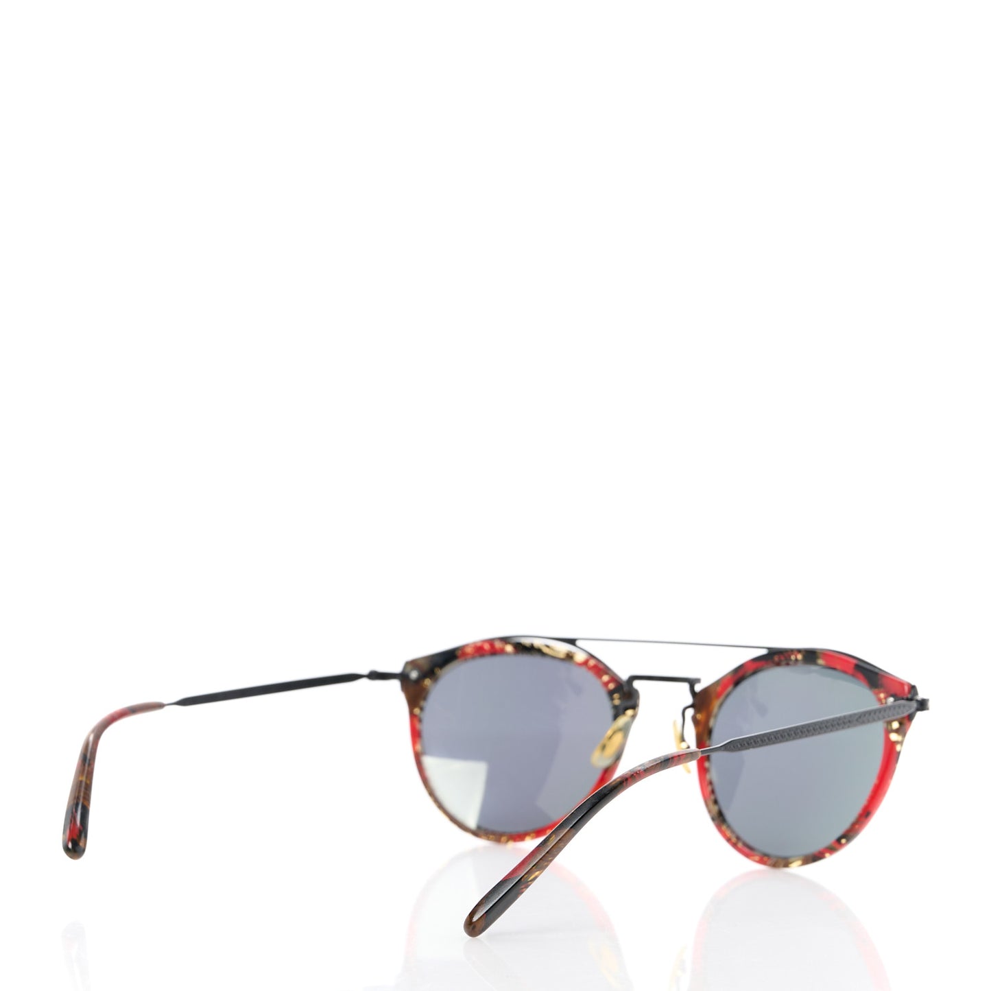 Acetate Remick Round Sunglasses Palmier Red Black