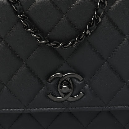 Chanel Lambskin Quilted Trendy CC Wallet On Chain WOC So Black 6 of 12