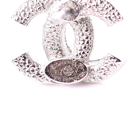 Chanel Crystal Timeless CC Earrings Silver 3 of 5