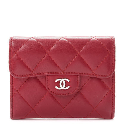 Chanel Lambskin Quilted Card Holder Dark Pink 1 of 15