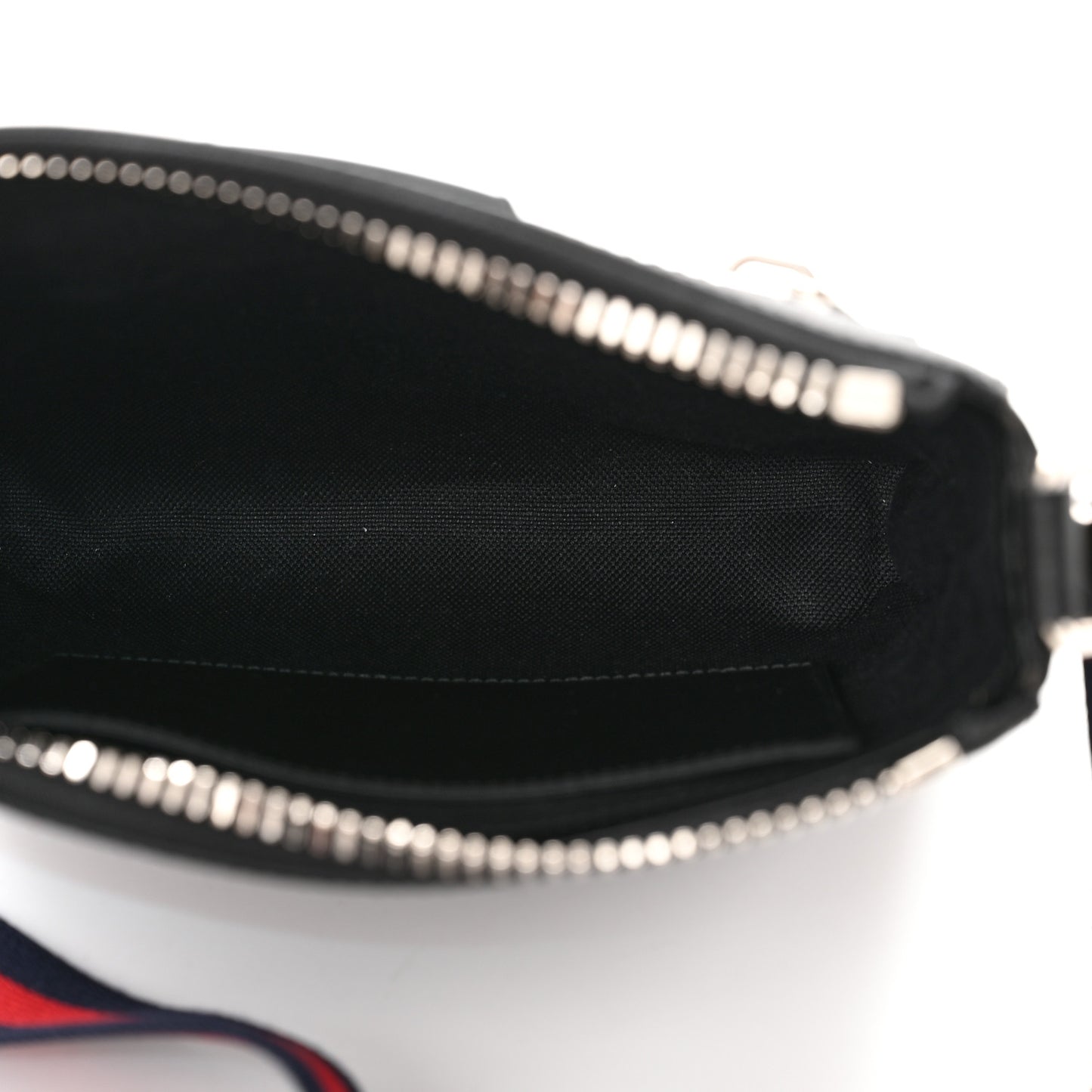 GG Supreme Monogram Web Small Flat Messenger Bag Black Grey