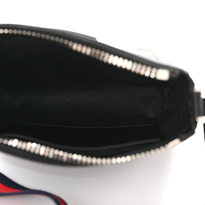 Gucci GG Supreme Monogram Web Small Flat Messenger Bag Black Grey 5 of 11