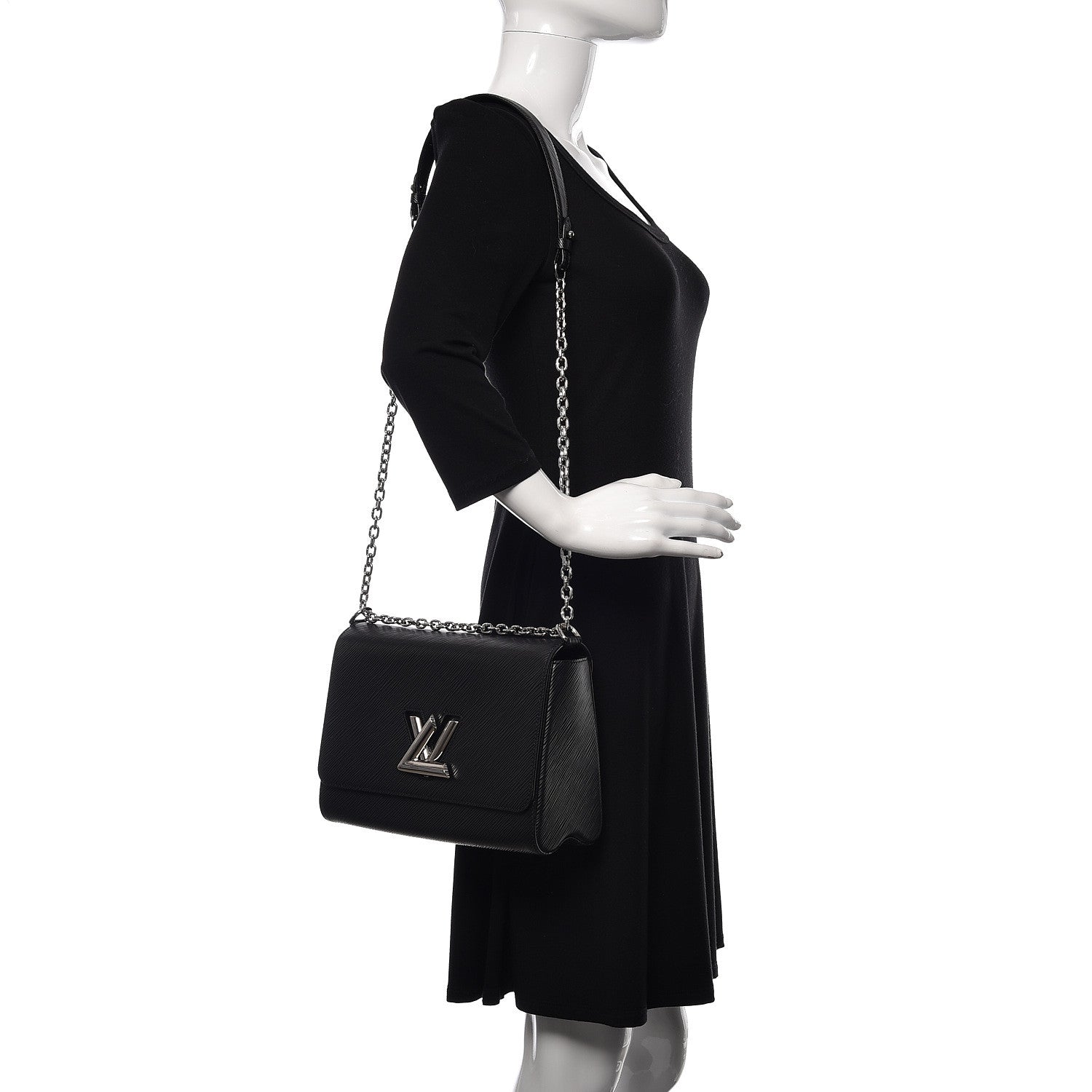 Louis Vuitton Epi Twist Shoulder Bag MM Black 2 of 10