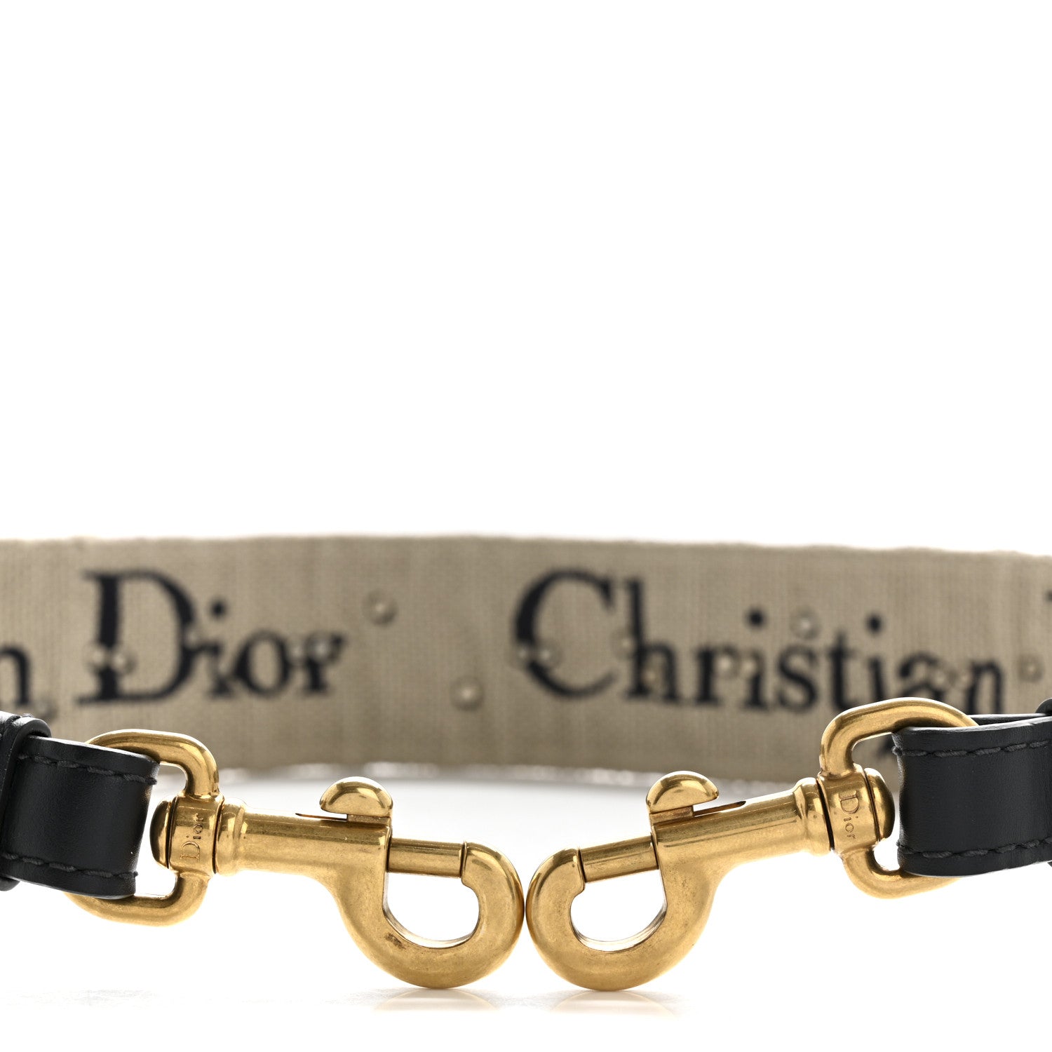 Christian Dior Oblique Studded Shoulder Strap Blue 3 of 7