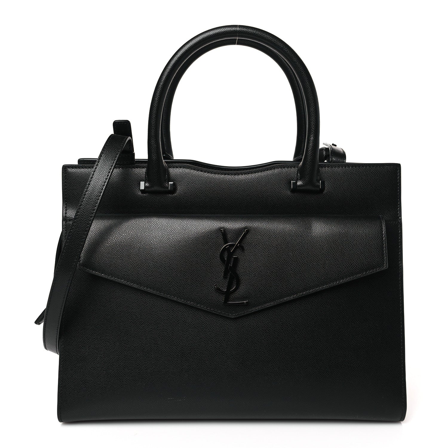 Saint Laurent Grain De Poudre Medium Uptown Tote Black 1 of 9