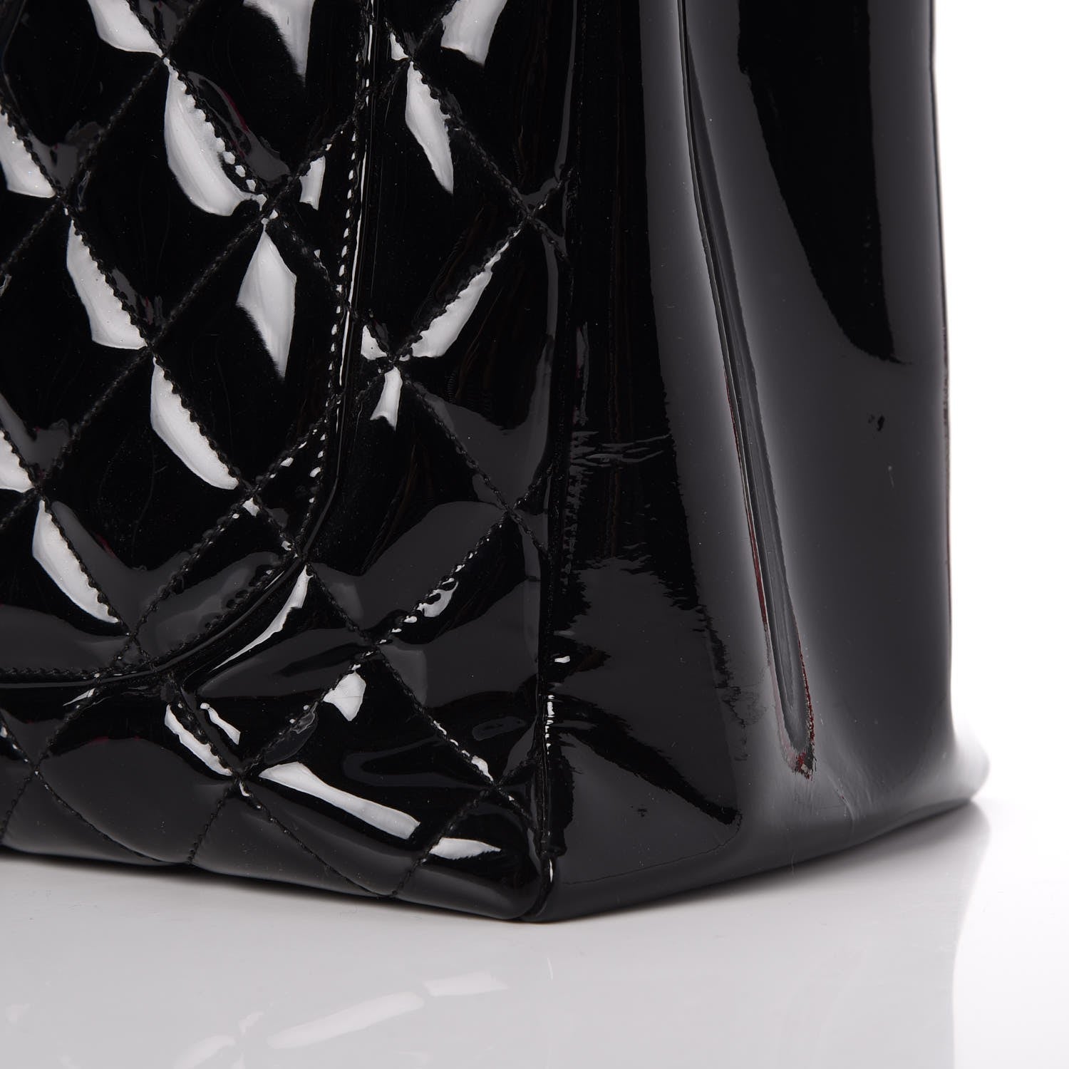 Chanel Patent Quilted Grand Shopping Tote GST Black 14 of 16