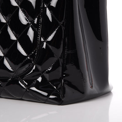 Chanel Patent Quilted Grand Shopping Tote GST Black 14 of 16