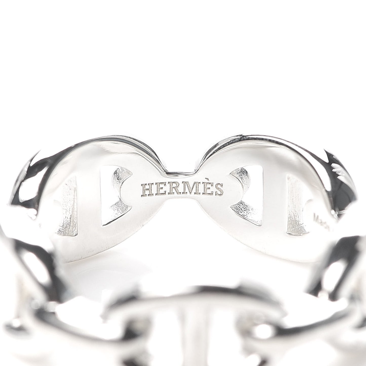 Sterling Silver PM Chaine d'Ancre Enchainee Band Ring 53 6.5