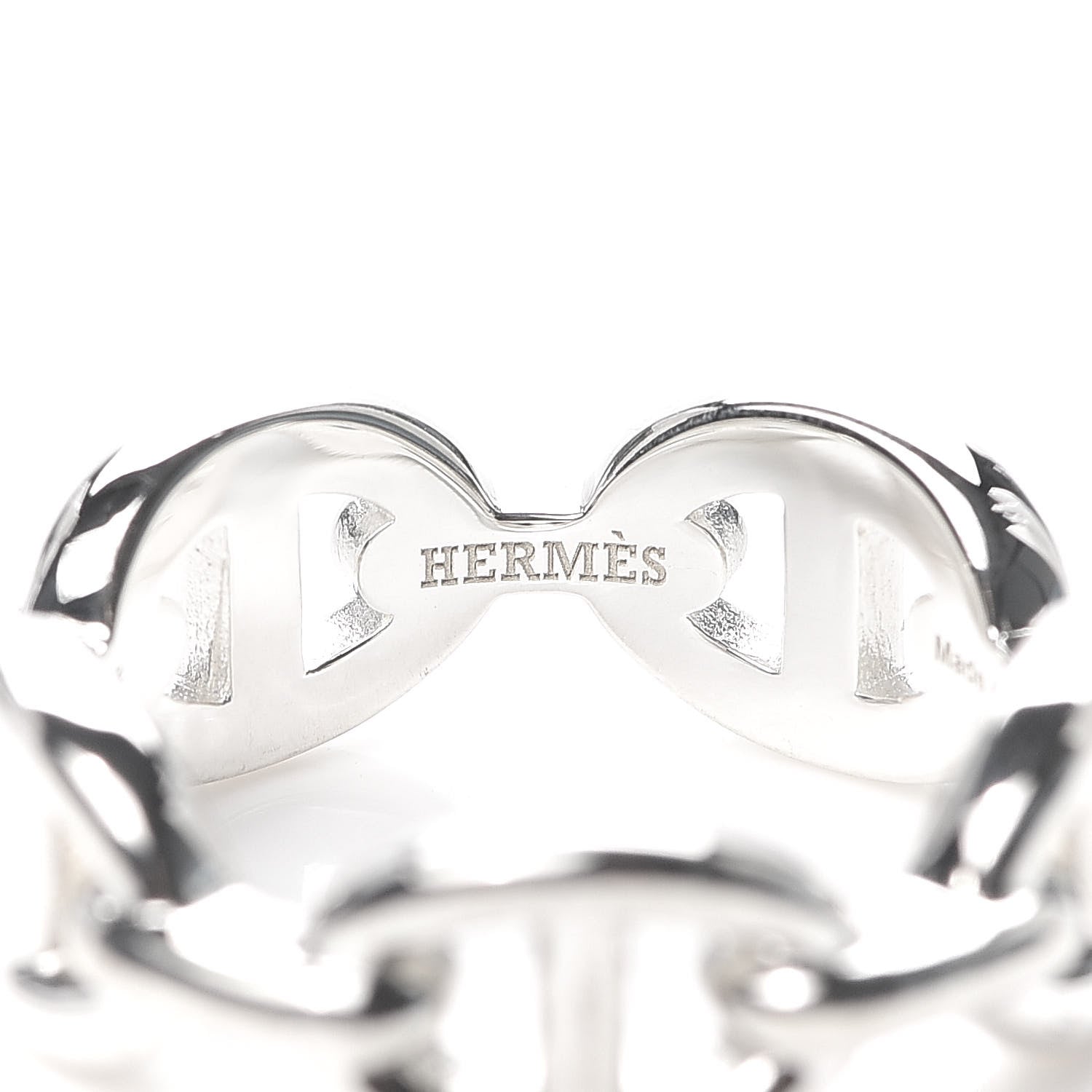 Hermes Sterling Silver PM Chaine d'Ancre Enchainee Band Ring 53 6.5 6 of 7