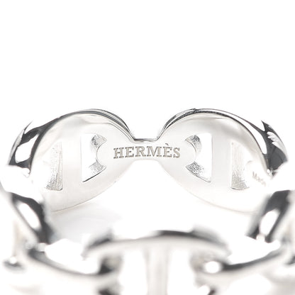 Hermes Sterling Silver PM Chaine d'Ancre Enchainee Band Ring 53 6.5 6 of 7