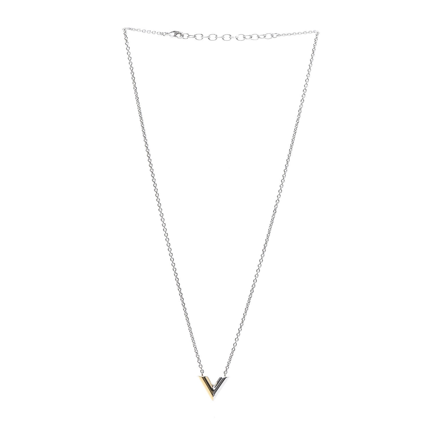 Louis Vuitton Essential V Necklace Silver 4 of 5