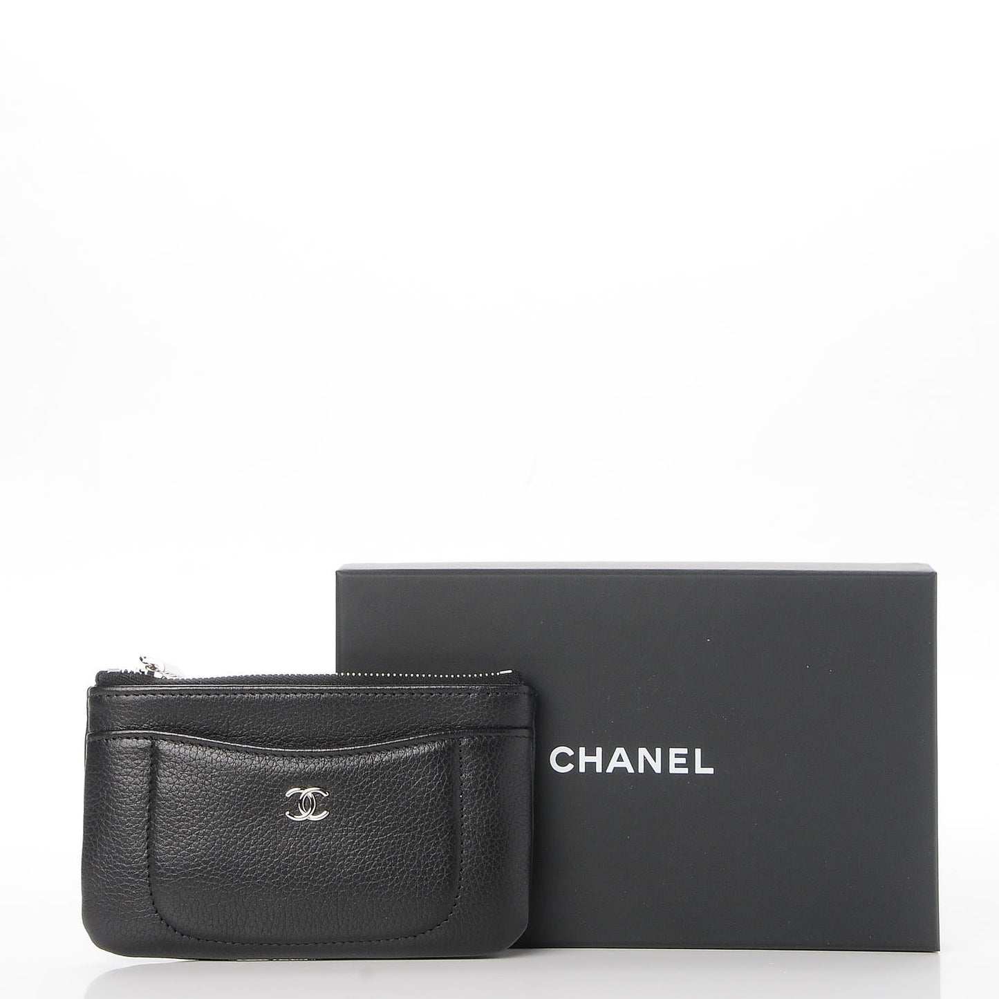 Grained Calfskin Small Neo Executive Cosmetic Case Black