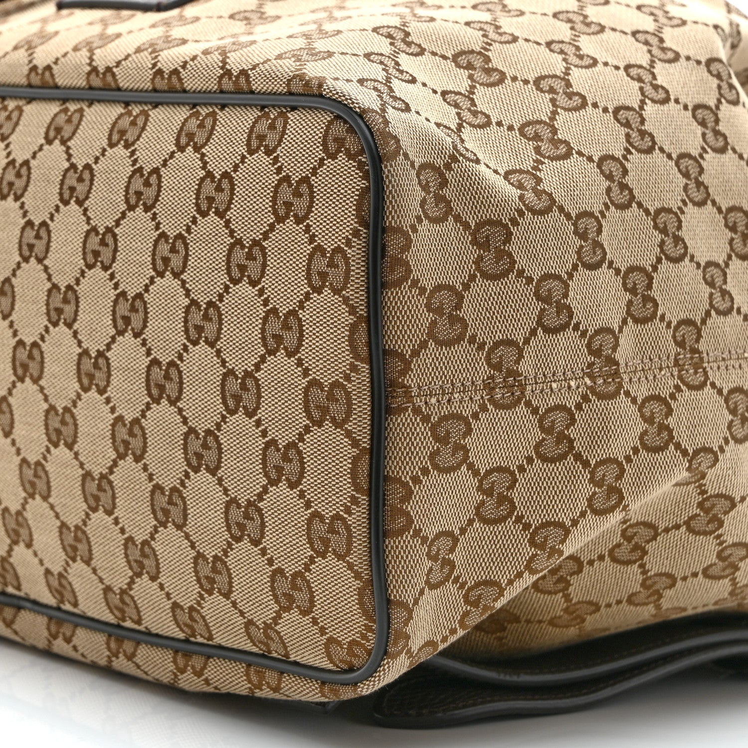 Gucci Monogram Dollar Calfskin O Drawstring Backpack Beige Ebony Testa di Moro Dark Chocolate 11 of 11