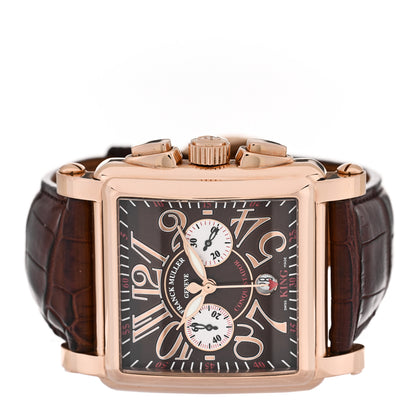 Franck Muller 18K Rose Gold Alligator 45mm Conquistador Cortez Chronograph Automatic Watch Brown 10000KCC 2 of 4