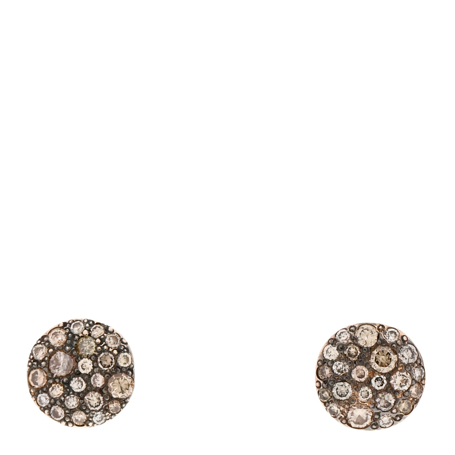 Pomellato 18K Rose Gold Brown Diamond Sabbia Stud Earrings 1 of 5