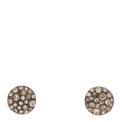 Pomellato 18K Rose Gold Brown Diamond Sabbia Stud Earrings 1 of 5