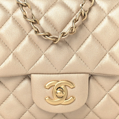 Chanel Metallic Lambskin Quilted Mini Square Flap Gold 8 of 10