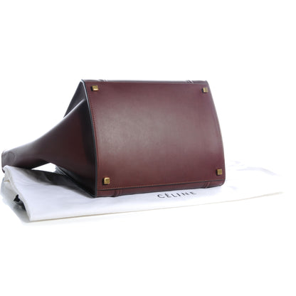 Celine Natural Calfskin Medium Phantom Luggage Burgundy 4 of 7