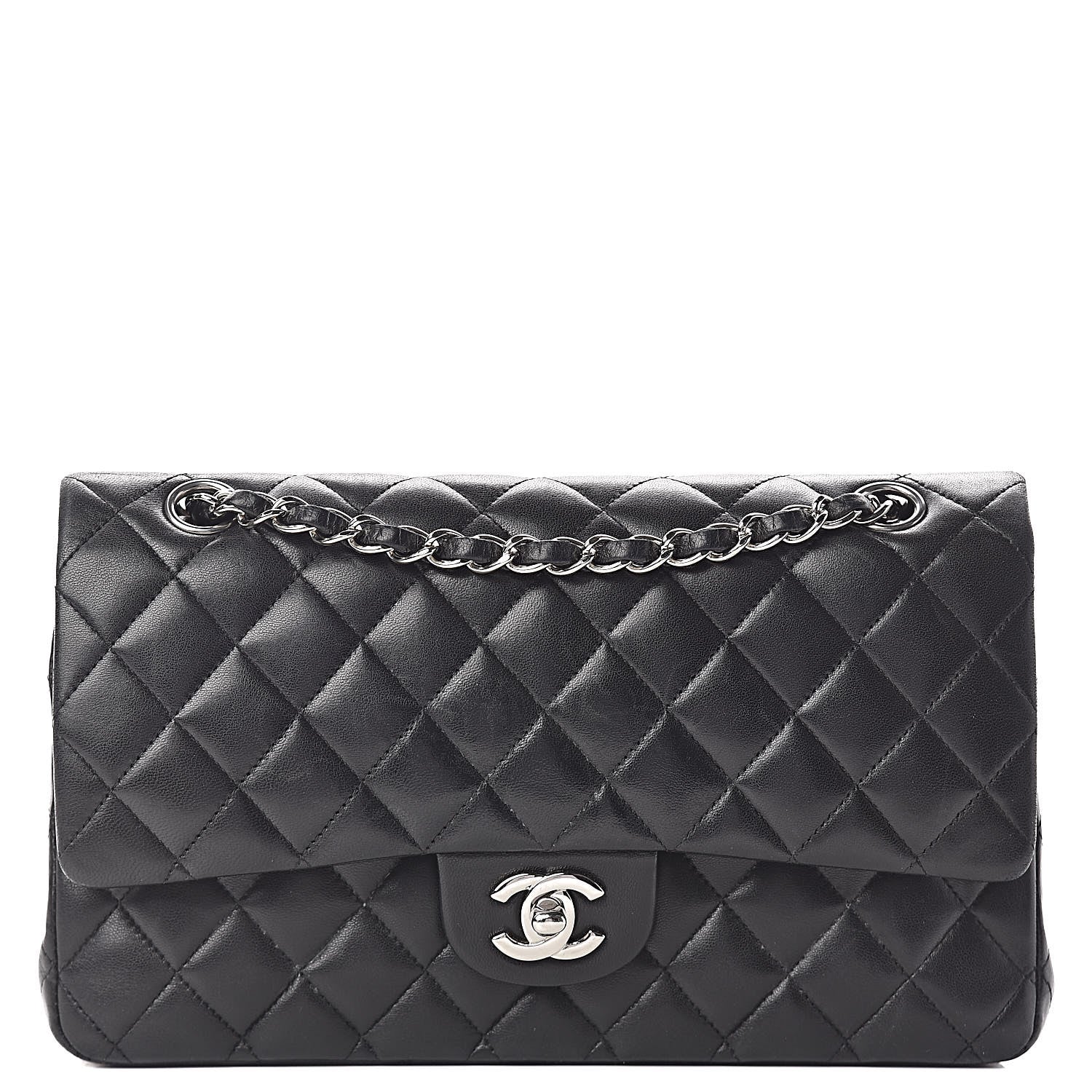 Chanel Lambskin Quilted Medium Double Flap Black 1 of 25