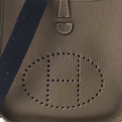 Hermes Taurillon Clemence Amazone Evelyne TPM Etoupe Bleu Indigo 9 of 10