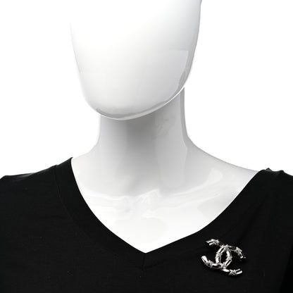 Chanel Crystal CC Brooch Silver 2 of 5