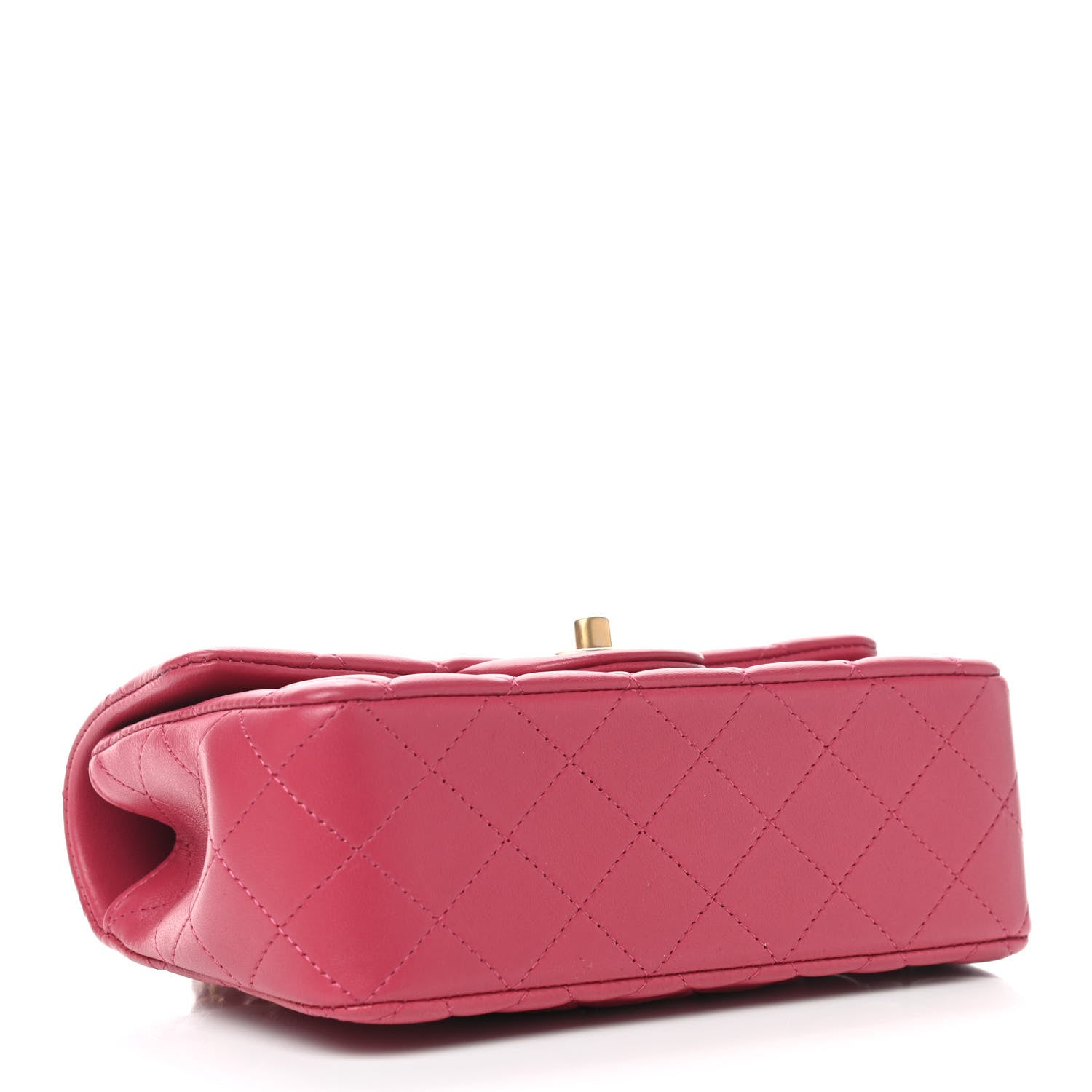 Chanel Lambskin Quilted Mini Top Handle Rectangular Flap Dark Pink 4 of 9