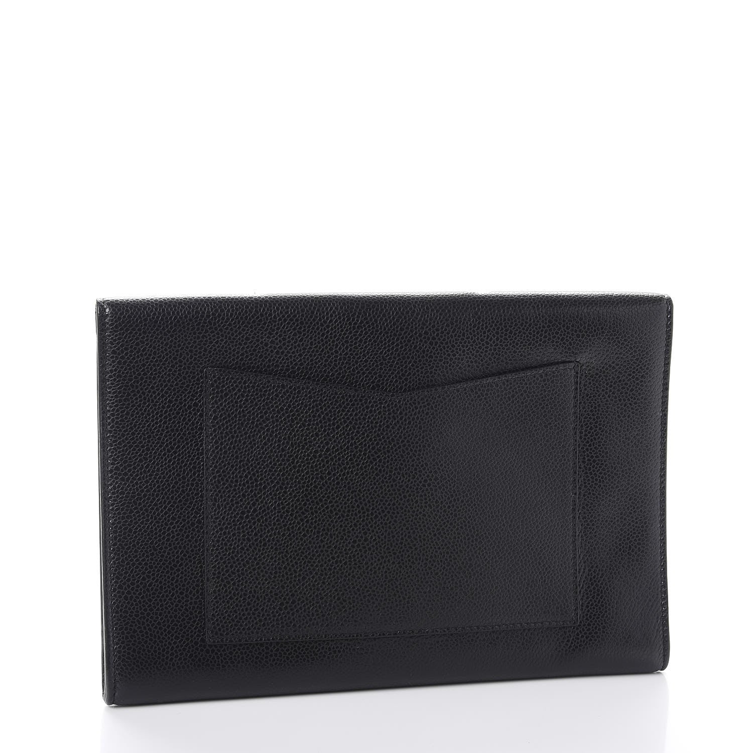 Chanel Lambskin Metallic Calfskin Cocomail Envelope Clutch Black Charcoal 3 of 12