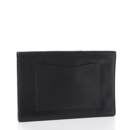Chanel Lambskin Metallic Calfskin Cocomail Envelope Clutch Black Charcoal 3 of 12
