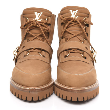 Louis Vuitton Suede Calfskin Monogram Mens Creeper Ankle Boots 9 Beige 2 of 7