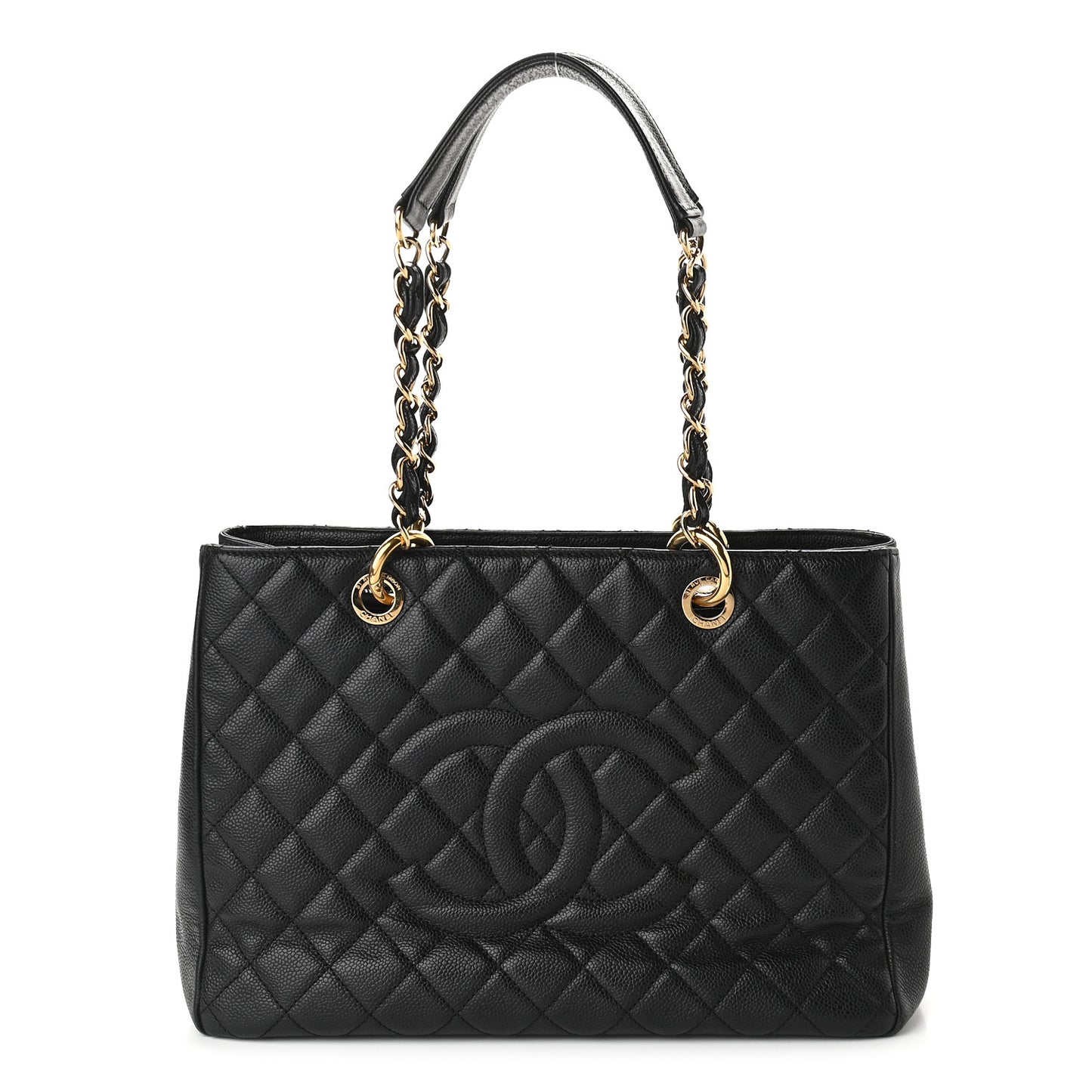 Caviar Quilted Grand Shopping Tote GST Black