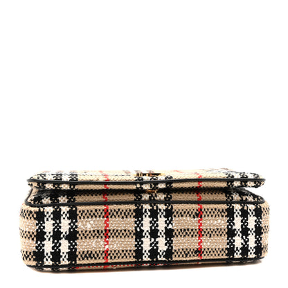 Burberry Calfskin Boucle Check Small Lola Chain Bag Archive Beige 4 of 10